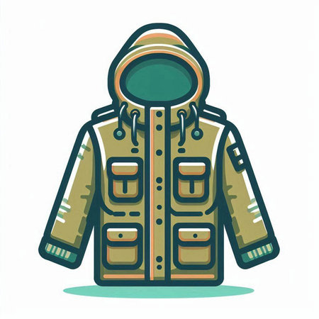 Winter jacket. Isolated on a white background. Vector illustration.のイラスト素材