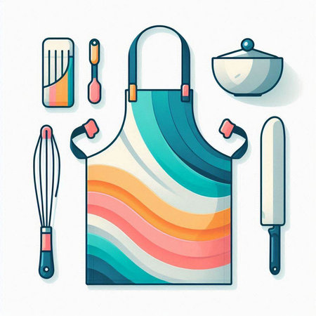 Kitchen utensils and utensils. Vector illustration.のイラスト素材