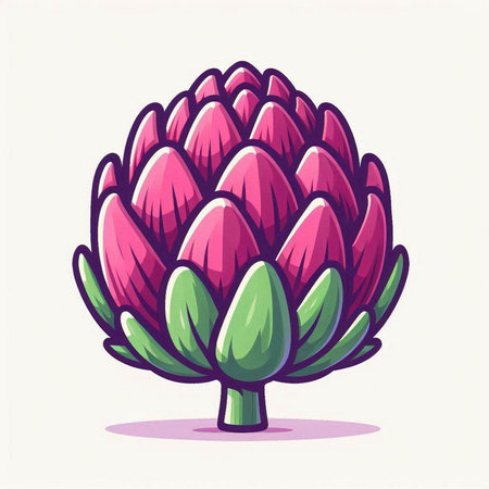 Artichoke flower isolated on white background. Hand drawn vector illustration.のイラスト素材