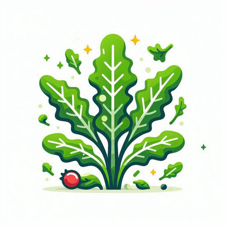 Vector illustration of green leaves. Isolated on a white background.のイラスト素材