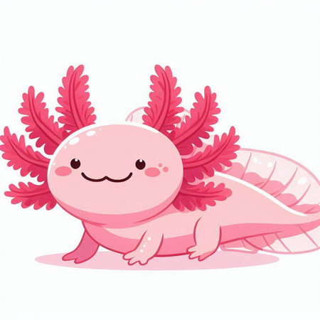 Cute cartoon pink catfish isolated on white background. Vector illustration.のイラスト素材