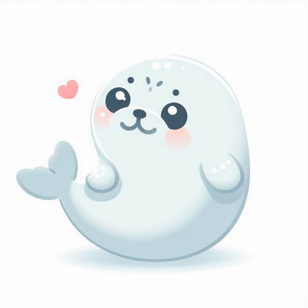 Cute baby seal. Vector illustration of a cute baby seal.のイラスト素材