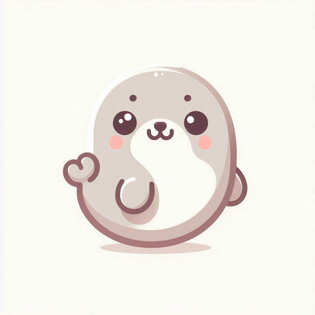 Cute seal cartoon on white background. Vector illustration for your designのイラスト素材
