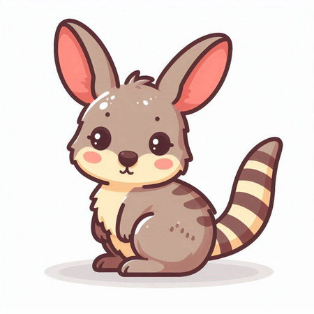 Cute kangaroo cartoon vector illustration. Cute kangaroo character.のイラスト素材