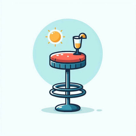 Cocktail bar icon. Vector illustration in flat cartoon style.のイラスト素材