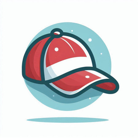 Baseball cap icon. Vector illustration of a baseball cap on a white background.のイラスト素材