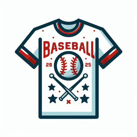 Baseball t-shirt design. Vector illustration isolated on white background.のイラスト素材