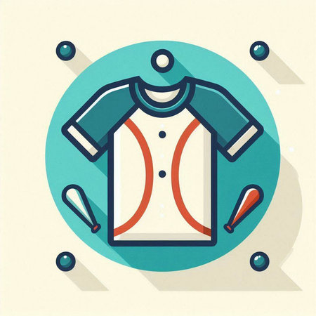Sportswear icon, vector illustration. Flat design style with long shadowのイラスト素材