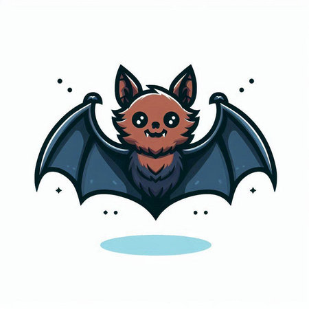 Halloween cartoon bat. Vector illustration isolated on a white background.のイラスト素材