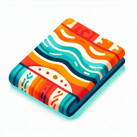 Vector abstract illustration of a stack of colorful towels on a white backgroundのイラスト素材
