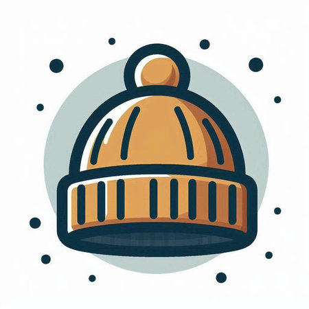 Winter hat icon. Vector illustration of a warm knitted hat.のイラスト素材