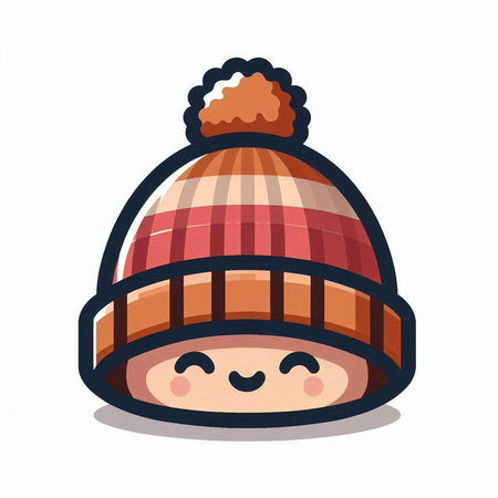 Cute winter hat isolated on a white background. Vector illustration.のイラスト素材