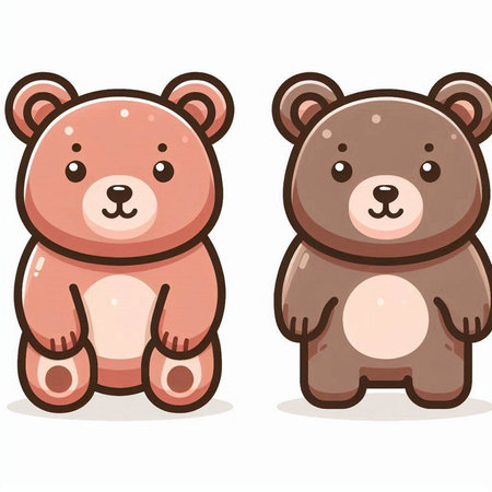 Cute bear cartoon vector illustration isolated on white background. Cute cartoon bear vector illustration.のイラスト素材
