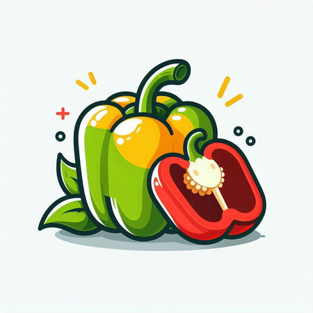 Pepper cartoon vector icon. Vegetable illustration sign. Vegetable symbol.のイラスト素材