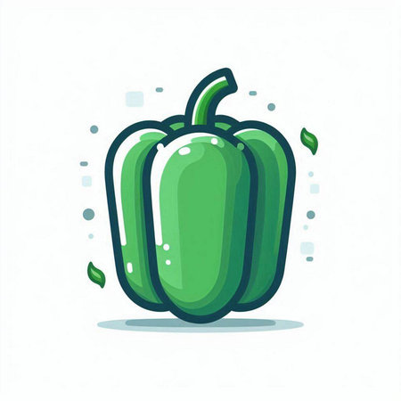 Pepper icon. Vector illustration of sweet pepper. Flat style.のイラスト素材
