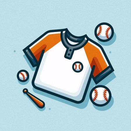 Baseball t-shirt with ball and bat. Vector illustration.のイラスト素材