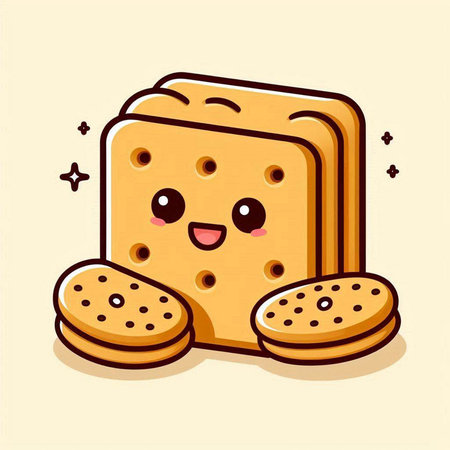 Cute cheese character with cookies. Vector cartoon character illustration icon design.のイラスト素材