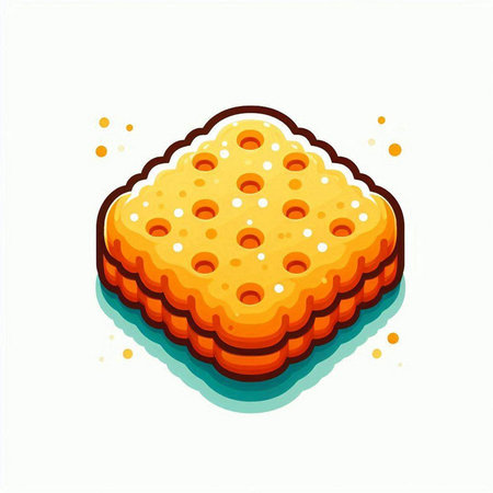 Illustration of a biscuit on a white background. Vector illustrationのイラスト素材