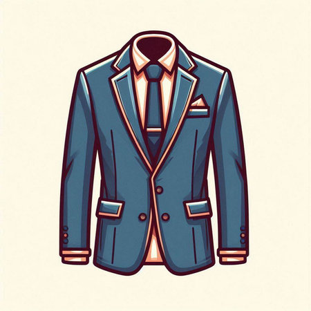 Illustration of a man's suit on a light background. Vector illustrationのイラスト素材