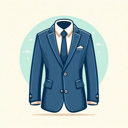 Vector illustration of a man in a business suit with a tie.のイラスト素材