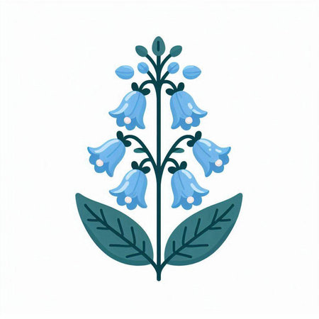 Bluebell flower isolated on white background. Hand drawn vector illustration.のイラスト素材