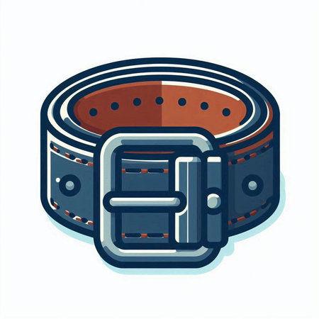 Vector illustration of a belt with a buckle on a white background.のイラスト素材