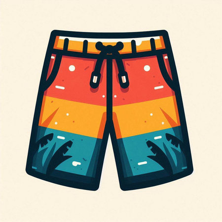 Swimming trunks. Vector illustration of swimming trunks in flat style.のイラスト素材