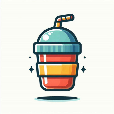 Fruit smoothie icon. Vector illustration in cartoon flat style.のイラスト素材