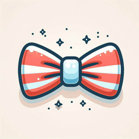 Illustration of a bow tie with stars on a light background.のイラスト素材