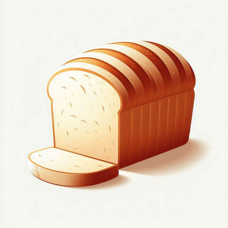 Sliced bread on a white background. Vector illustration of breadのイラスト素材