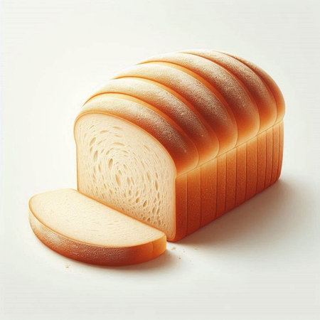 Sliced bread on a white background. 3d illustration.のイラスト素材
