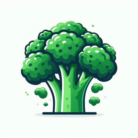 Broccoli vector illustration. Fresh vegetable isolated on a white background.のイラスト素材