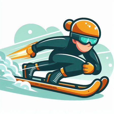 snowboarder in helmet and goggles on snowboard. vector illustrationのイラスト素材