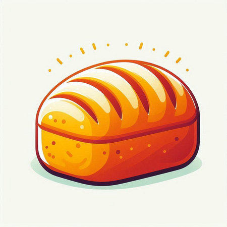 Illustration of a loaf of bread on a white background, vector illustrationのイラスト素材