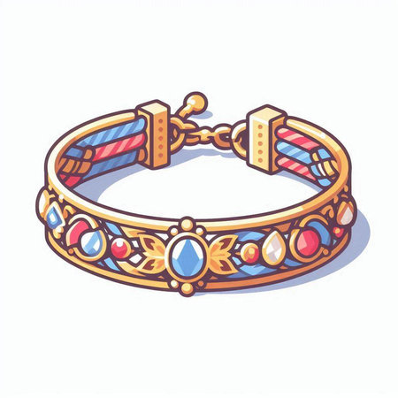 Jewelry Bracelet with precious stones. Vector illustration.のイラスト素材