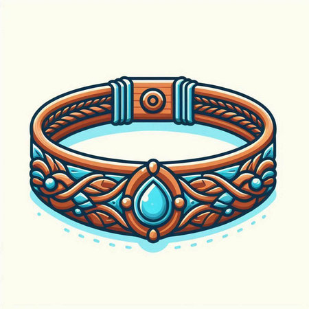 Jewelry design element. Bangle with precious stones. Vector illustration.のイラスト素材