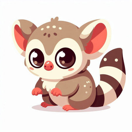 Cute raccoon cartoon vector illustration isolated on white background. Cute raccoon character.のイラスト素材