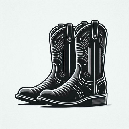 Cowboy boot isolated on a white background. Vector illustration for your designのイラスト素材