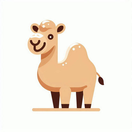 Cute cartoon camel. Vector illustration isolated on a white background.のイラスト素材