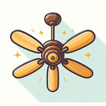 Ceiling fan icon isolated on white background. Vector illustration.のイラスト素材
