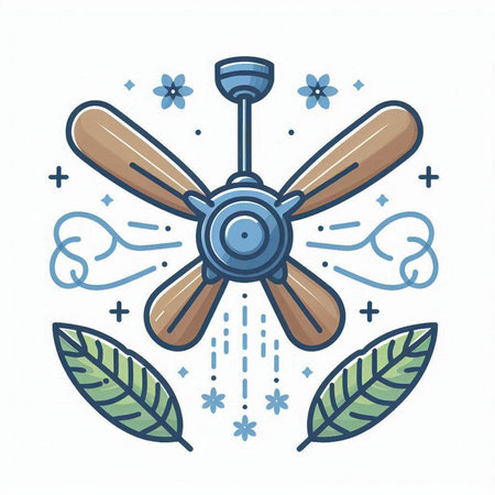 Ceiling fan icon. Vector illustration of propeller on white background.のイラスト素材