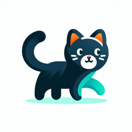 Cute cartoon cat on a white background. Vector illustration. Eps 10.のイラスト素材