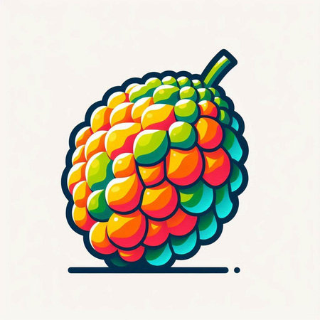 Raspberry icon. Vector illustration of berry. Colored raspberry.のイラスト素材