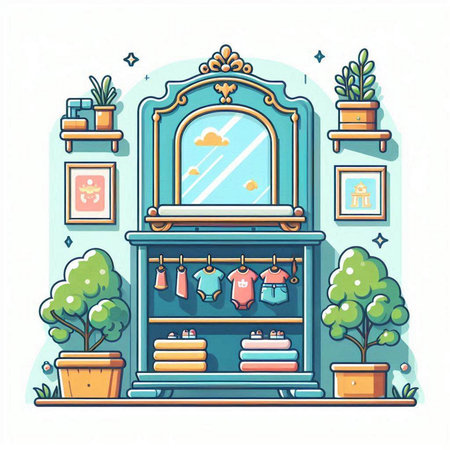 Furniture in the interior of the house. Vector illustration.のイラスト素材