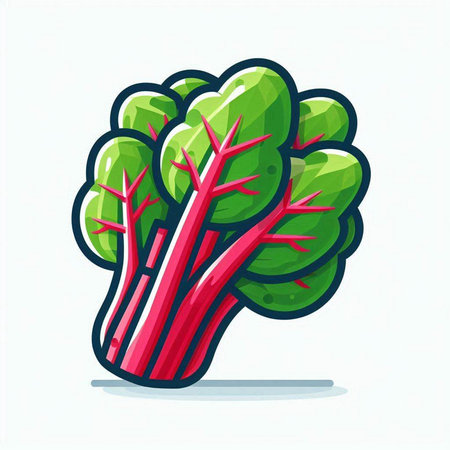 Swiss chard icon isolated on white background. Vector illustration.のイラスト素材