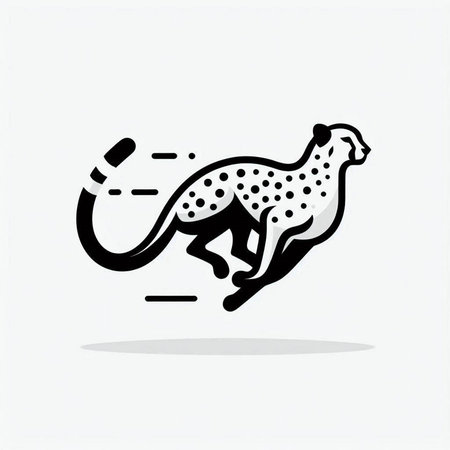 Cheetah icon isolated on white background. Vector illustration. Eps 10.のイラスト素材