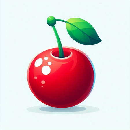 Cherry. Vector illustration. Isolated on a white background.のイラスト素材