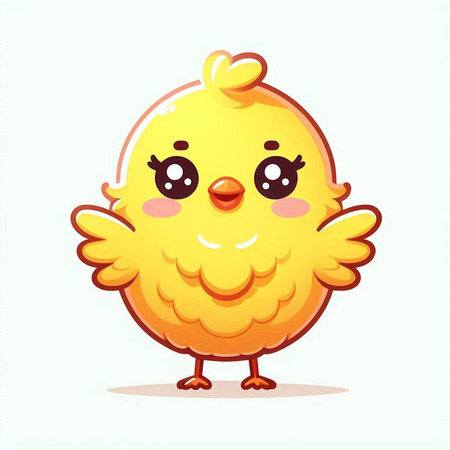 Cute cartoon chicken. Vector illustration. Isolated on white background.のイラスト素材