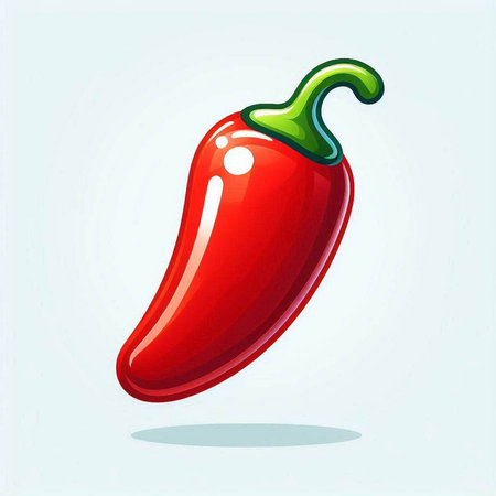 Red hot chili pepper isolated on white background. Vector illustration. Eps 10.のイラスト素材