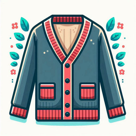 Vector illustration of a men's jacket with a collar and buttons.のイラスト素材